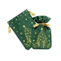 Подарочный мешок "Елочка золото на зелёном"