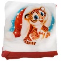Плед-подушка красная “Тигренок Санта”